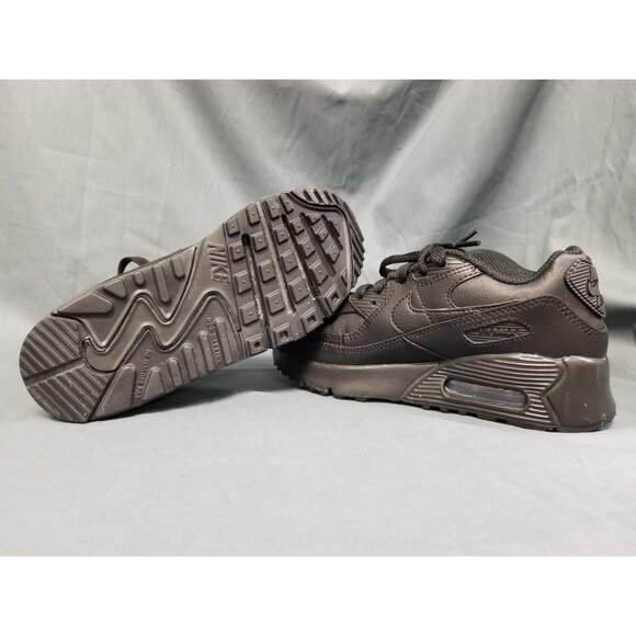 Nike Air Max 90 LTR (PS) Sneakers Leather Triple Black Size 13.5c NEW NO BOX! - Picture 2 of 11